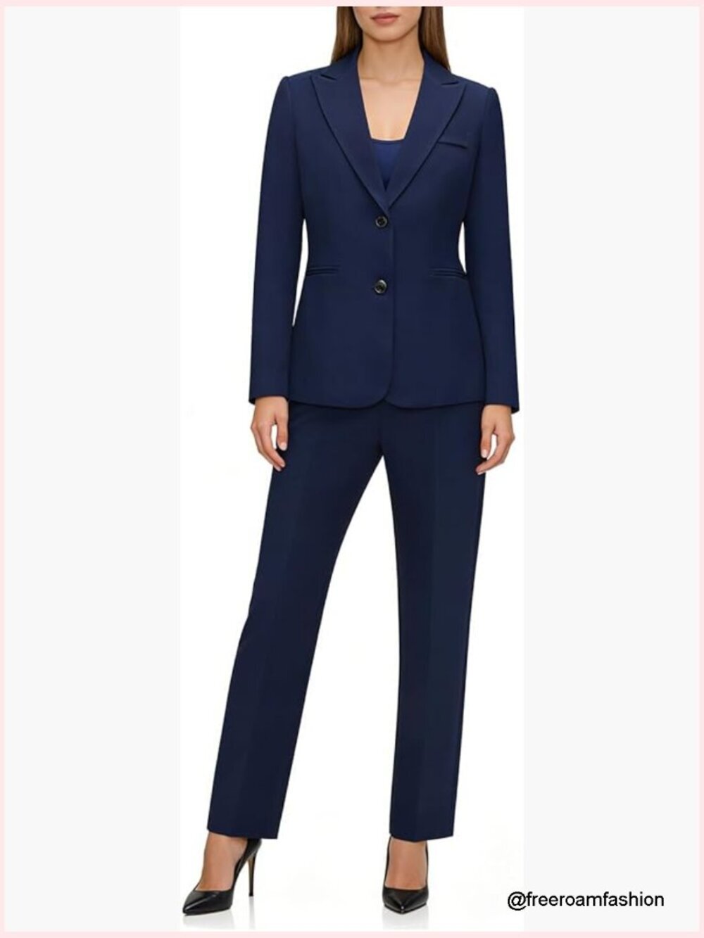 Women's 2 Piece Pantsuit Set Business Blazer & Trousers Professional Work